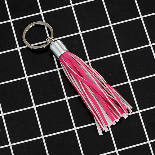 Fashion Plum Red Key Chain Of Pure Color Decorated With Tassel