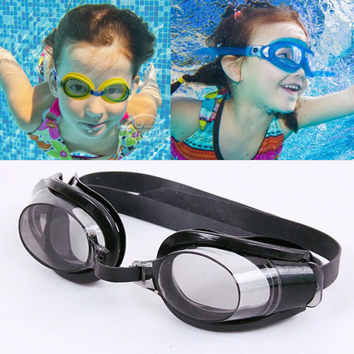 Fashion Black Color Matching Decorated Simple Swimming Goggles