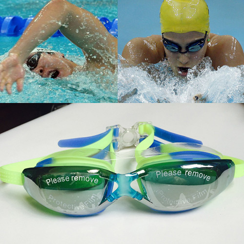 Fashion Yellow Letter Pattern Decorated Simple Plano Swimming Goggles