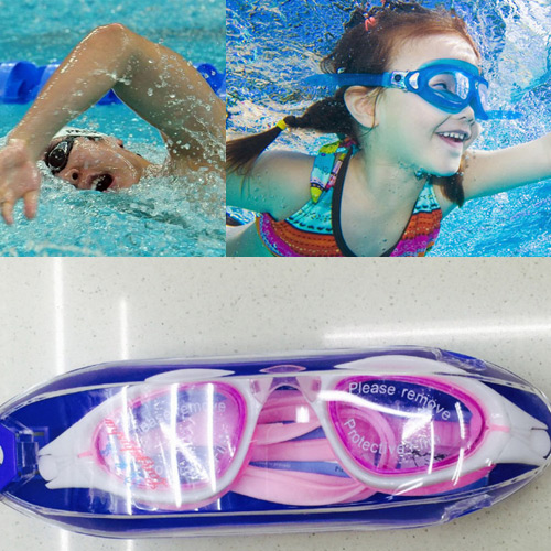 Fashion Pink Letter Pattern Decorated Simple Plano Swimming Goggles