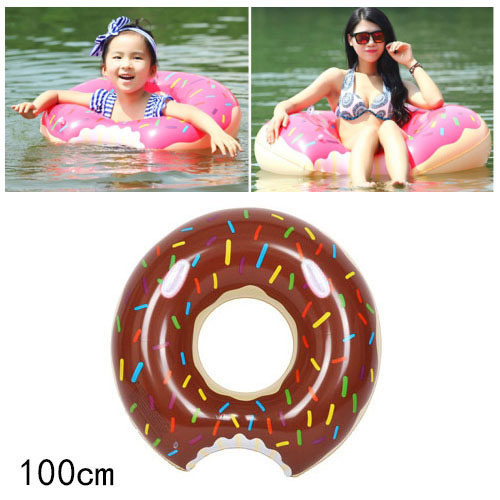 Cute Brown Doughnut Shape Decorated Simple Large Swim Ring
