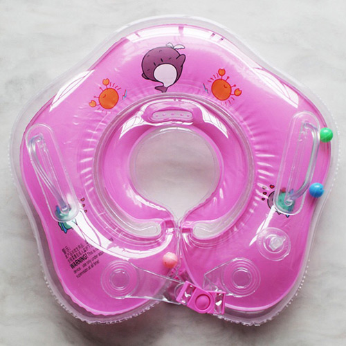 Fashion Pink Cartoon Pattern Decorated Simple Infant Swim Ring