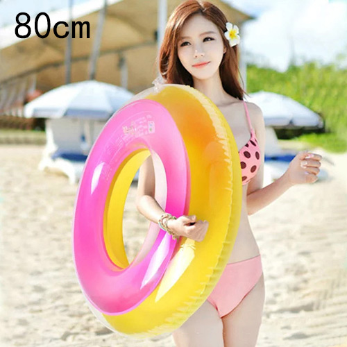 Fashion Yellow+pink Color Matching Decorated Double Layer Design Swim Ring