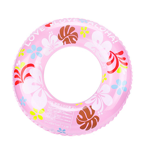 Fashion Pink Flower Pattern Decorated Color Matching Simple Swim Ring