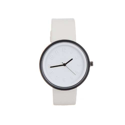 Fashion White Color Matching Decorated Round Dail Design Watch