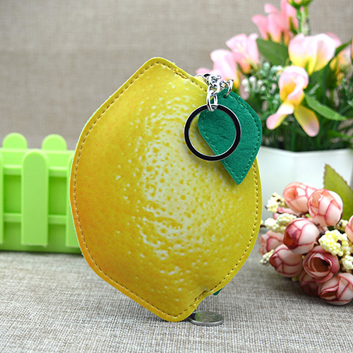 Fashion Yellow Circular Ring&leaf Pendant Decorated Mango Shape Simple Wallet