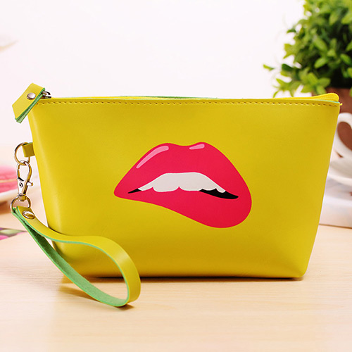 Fashion Yellow Cartoon Pattern Decorated Square Shape Design Waterproof Bag