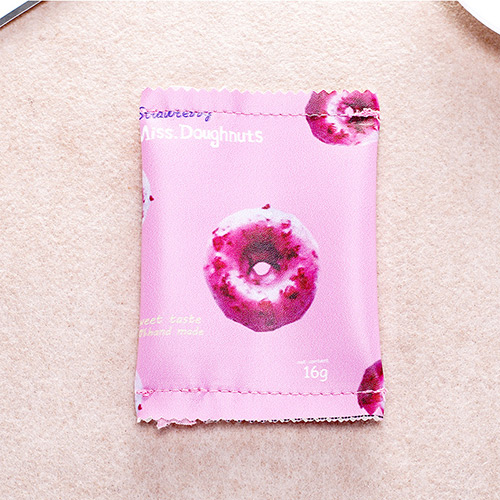 Fashion Pink Doughnut Pattern Decorated Square Shape Simple Handbag