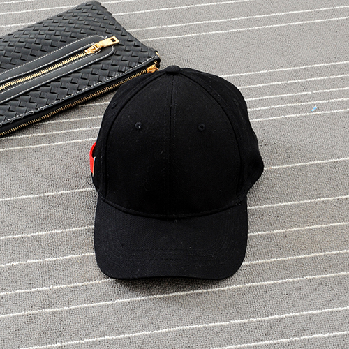Fashion Black Pure Color Decorated Simple Baseball Cap