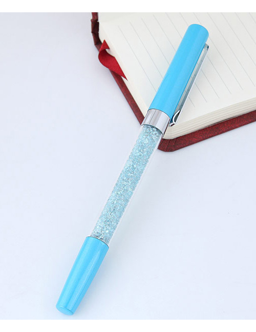 Fashion Light Blue Macadamn Shape Decorated Simple Gel Pen