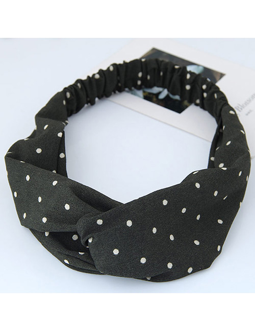 Fashion Green Round Dot Decorated Simple Wide Hair Band