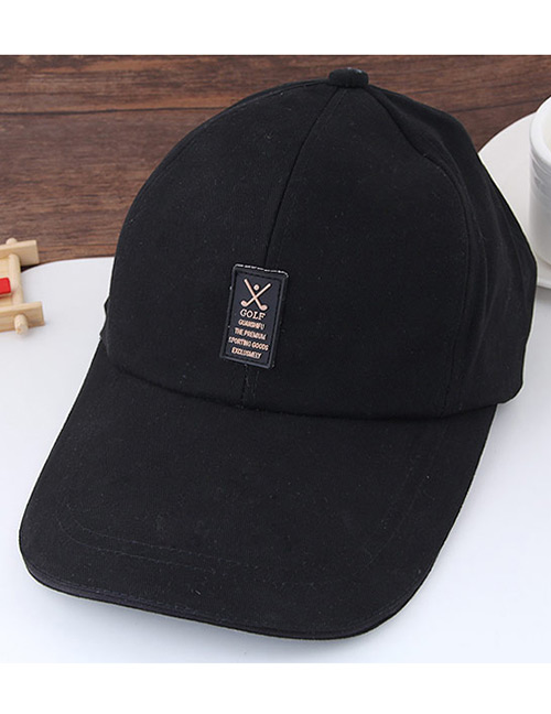 Fashion Black Letter Pattern Decorated Pure Color Sunshade Sport Cap
