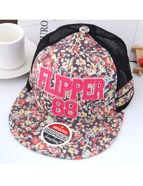 Fashion Multi-color Painting Flower Decorated Color Matching Peaked Cap