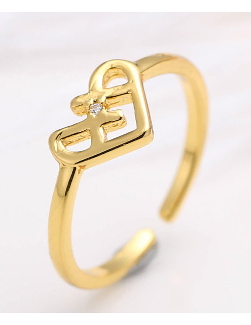Elegant Gold Color Pure Color Decorated Hollow Out Opening Ring