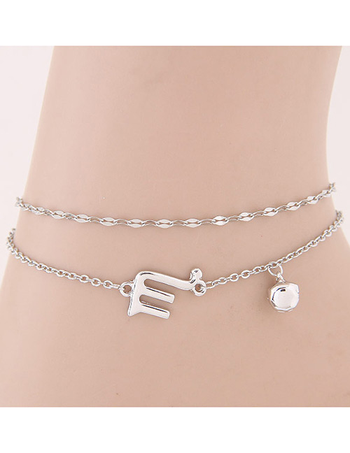 Fashion Silver Color Constellation Shape Decorated Multi-layer Design Pure Color Anklet