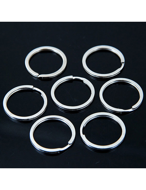 Elegant Silver Color Circular Ring Shape Decorated Pure Color Key Accessories (10 Pieces)