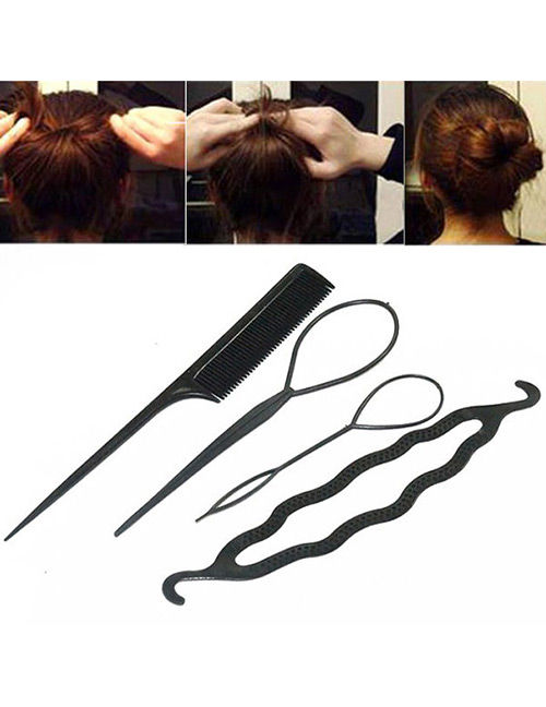 Fashion Black Pure Color Decorated Simple Tool Of Up-do