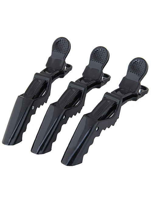 Fashion Black Pure Color Decorated Simple Long Hair Tool (3pcs)