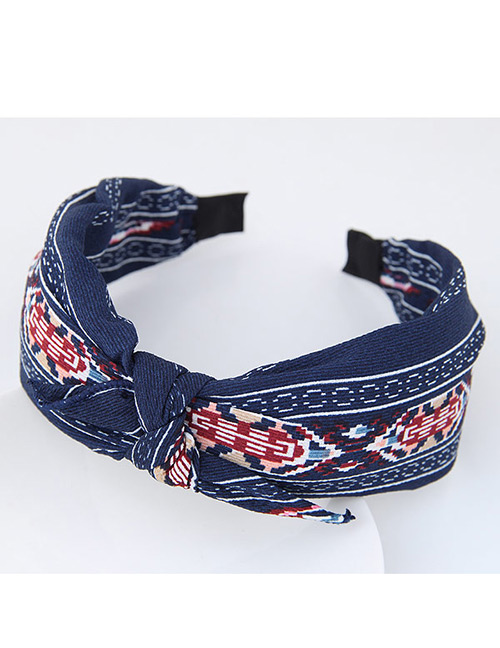 Fashion Navy Color-matching Decorated Rabbit's Ears Design Hair Clasp