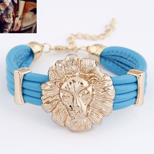 Sweet Blue Lion Head Decorated Multi-layer Bracelet