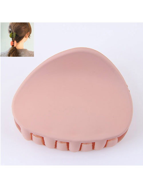 Elegant Light Pink Triangle Shape Decorated Pure Color Hair Clip