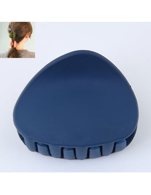 Fashion Navy Triangle Shape Decorated Pure Color Hair Clip