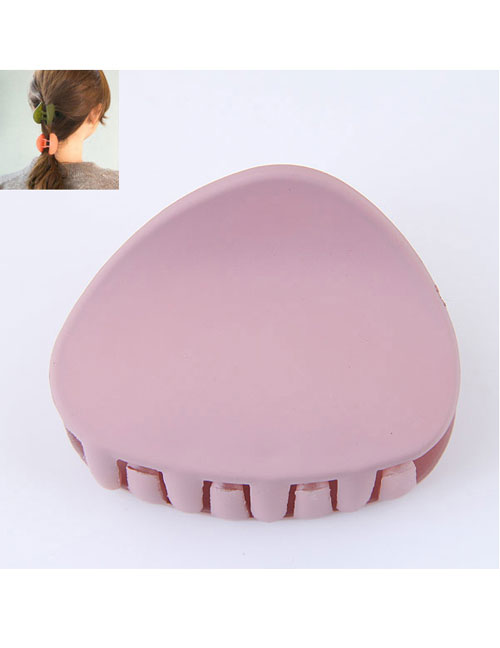 Fashion Dark Pink Triangle Shape Decorated Pure Color Hair Clip