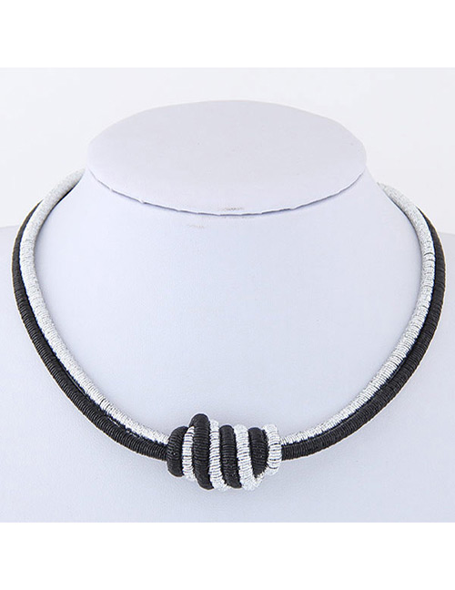 Elegant Black Knot Design Color Matching Simple Necklace