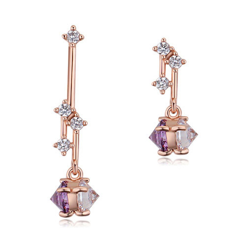 Elegant Zircon Color Matching Decorated Earrings