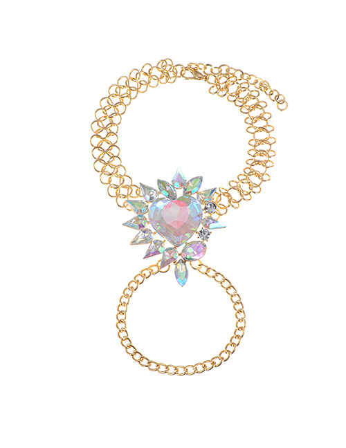 Fashion Multi-color Heart Shape Diamond Decorated Simple Bracelet