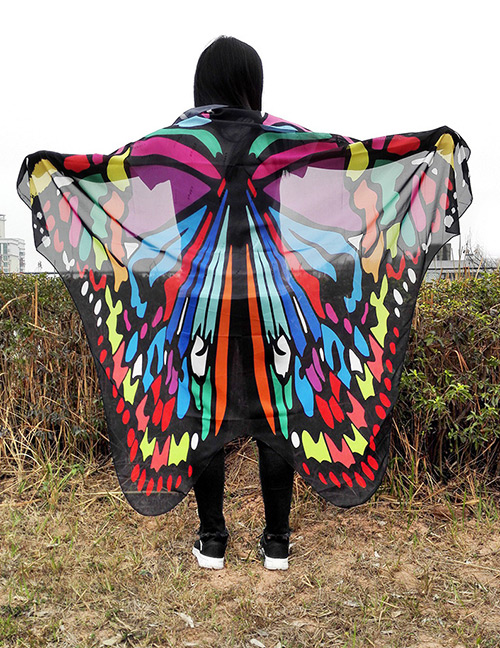 Cute Multi-color The Butterfly Shape Pattern Decotrated Simple Scarf