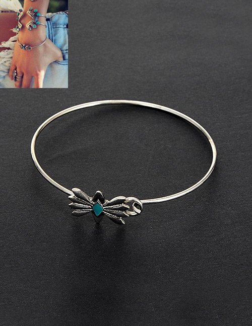 Fashion Silver Color Butterfly Decorated Color Matching Simple Bracelet