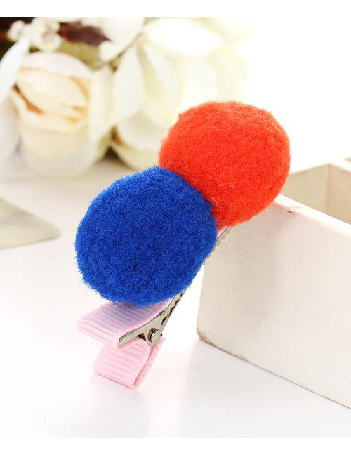 Lovely Orange+sapphire Blue Color-matching Decorated Simple Baby Hairpin