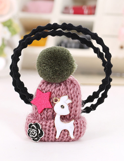 Fashion Dark Pink Hat Shape Decorated Simple Double Layer Baby Hair Band