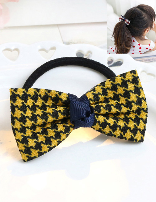 Lovely Yellow Grid Shape Decorated Simple Children Hairpin(1pcs)