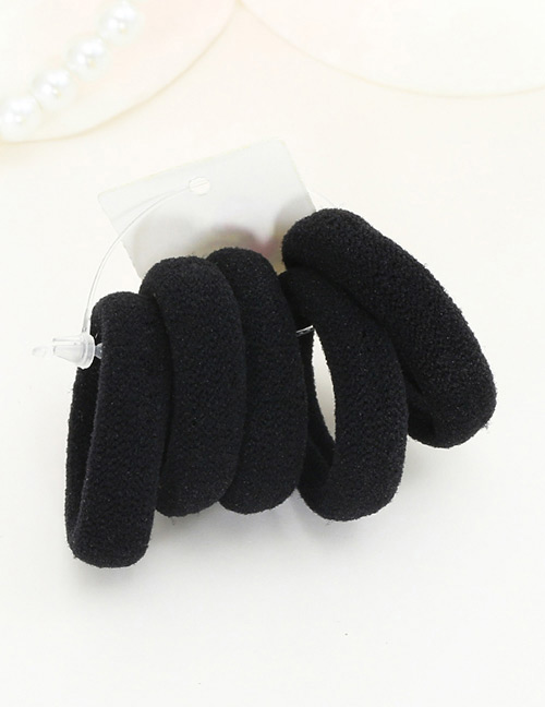 Cute Black Pure Color Decorated Simple Round Shape Hair Band (5pcs)