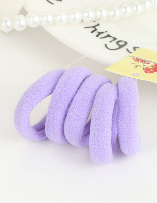 Cute Light Purple Pure Color Decorated Simple Round Shape Hair Band (5pcs)