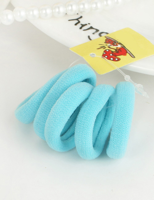 Cute Blue Pure Color Decorated Simple Round Shape Hair Band (5pcs)