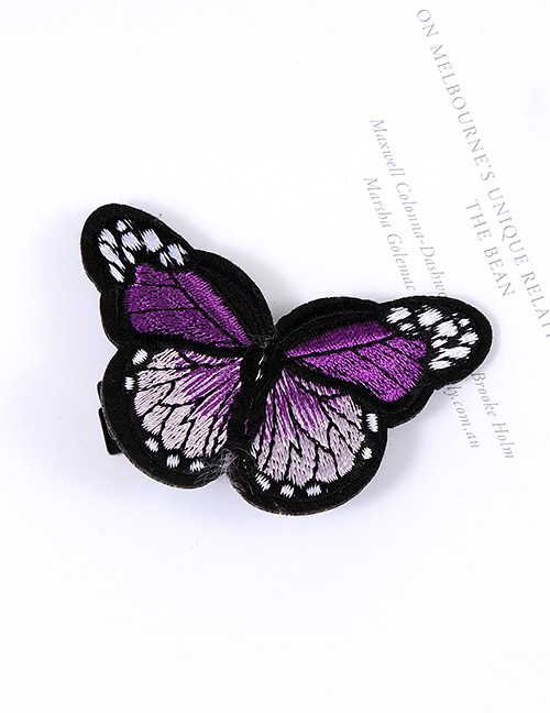 Lovely Purple Butterfly Decorated Simple Color Matching Hairpin