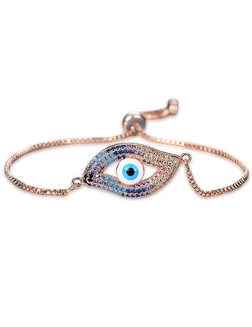 Personality Rose Gold Hollow Out Eye Decorated Bracelet