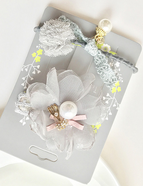Cute Gray Flower Decorated Hair Band