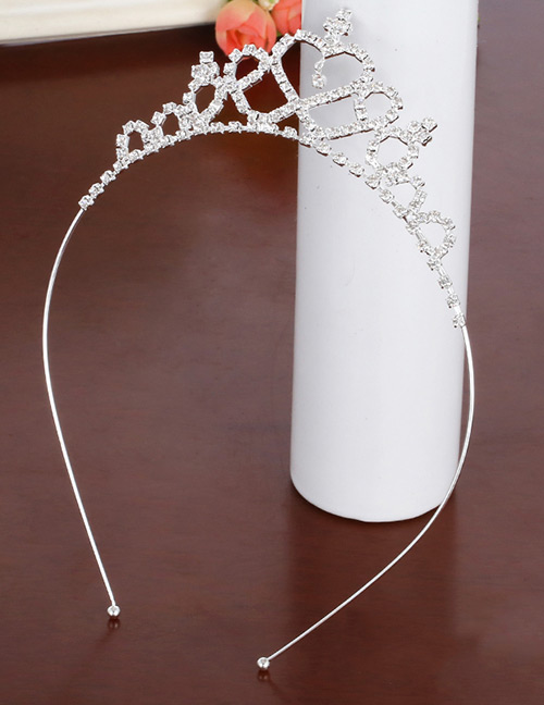Lovely Silver Color Crown Decorated Pure Color Simple Hair Hoop