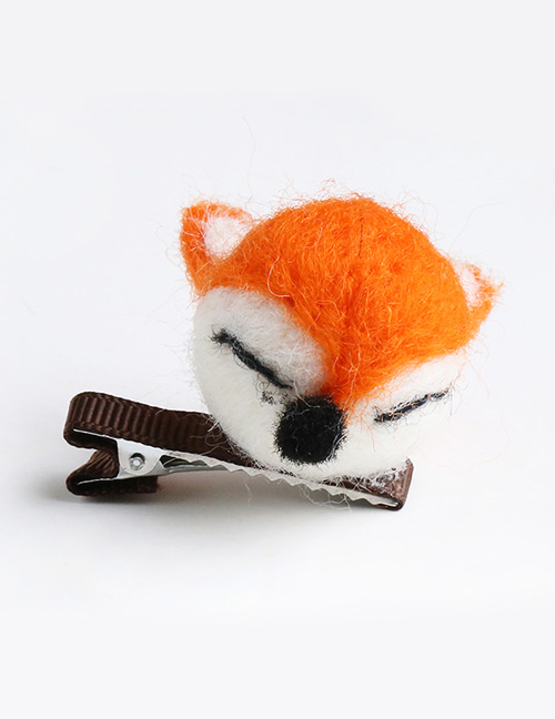 Lovely Orange Little Fox Decorated Color Matching Hairpin
