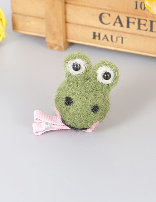 Lovely Green Little Frog Decorated Pure Color Hairpin