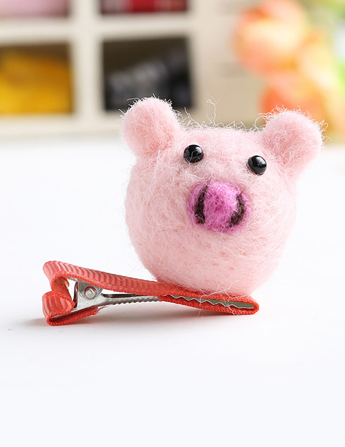 Lovely Pink Little Pig Decorated Pure Color Hairpin