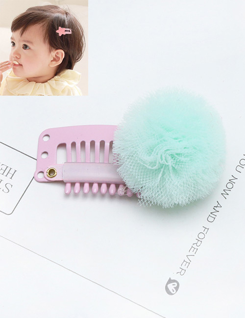 Lovely Light Green Pure Color Decorated Ball Shape Hairpin