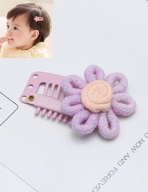 Lovely Purple Flower Decorated Color Matching Hairpin