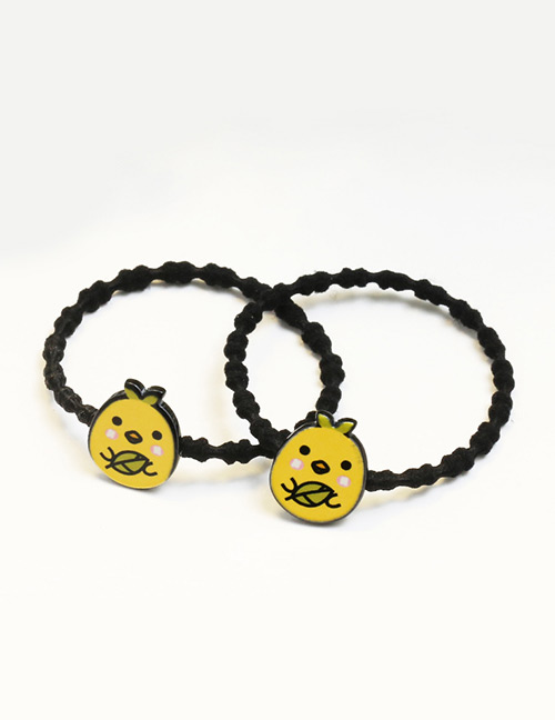 Lovely Yellow Little Chick Decorated Pure Color Hair Band (2pcs)