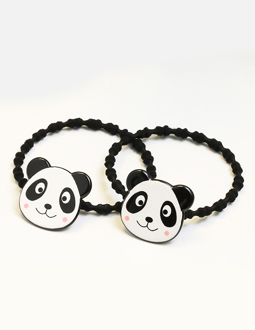 Lovely White+black Cartoon Panda Decorated Color Mathcing Hair Band (2pcs)