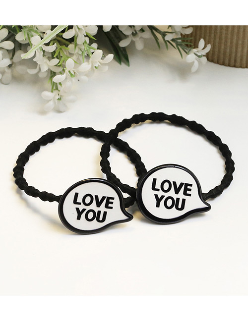 Lovely White+black Love You Letter Decoratedcolor Mathcing Hair Band (2pcs)